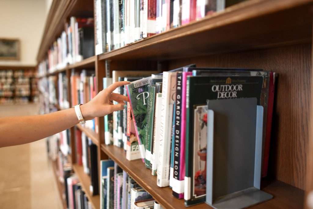 Student in the library